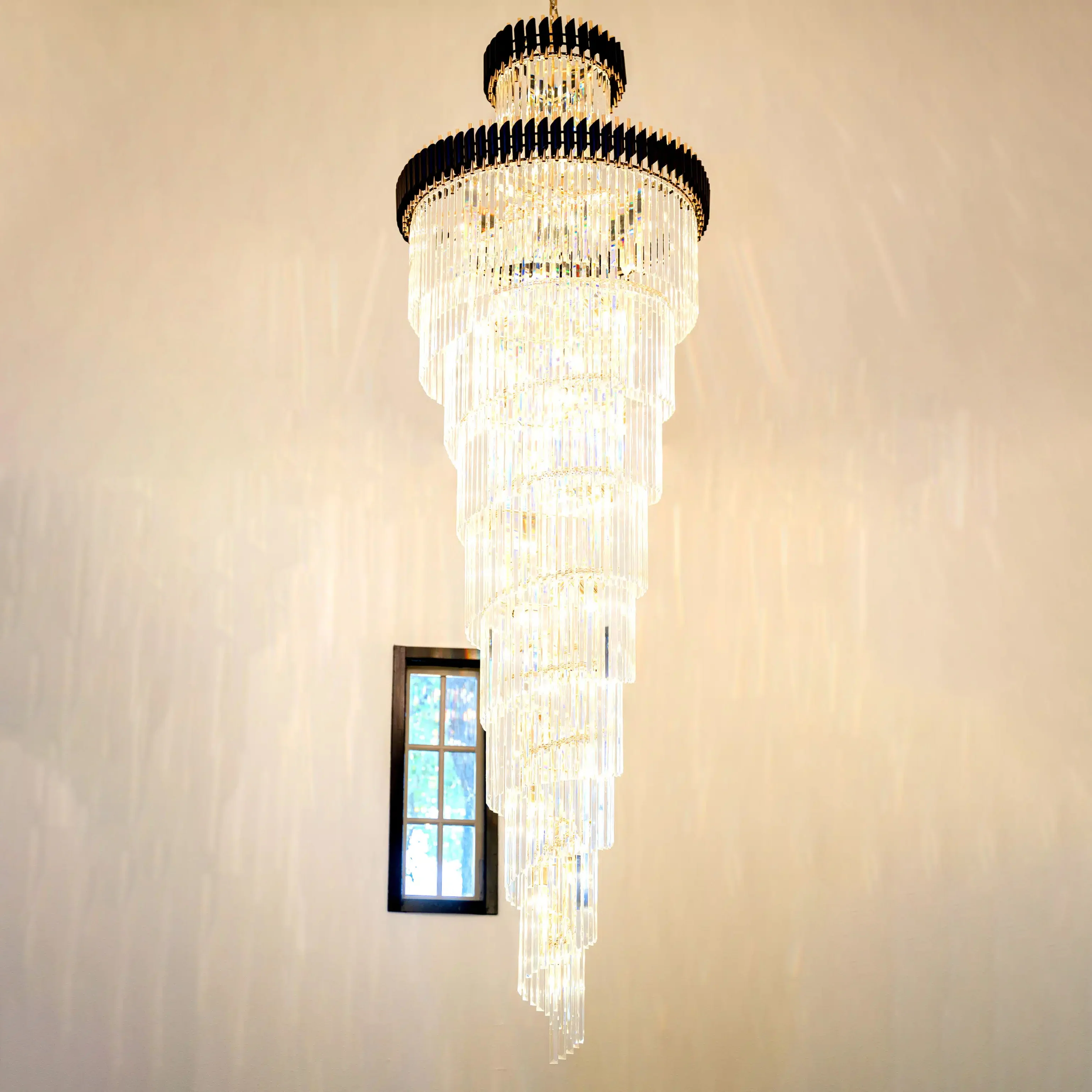 WOMO Cascading Crystal Prism Chandelier-WM2570 - Image 31