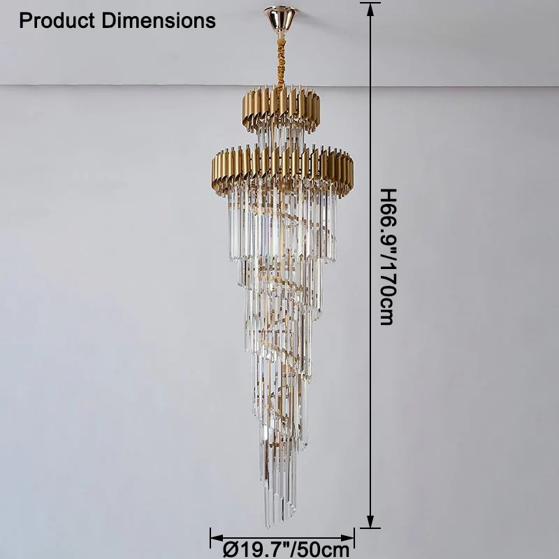 WOMO Cascading Crystal Prism Chandelier-WM2570 - Image 38