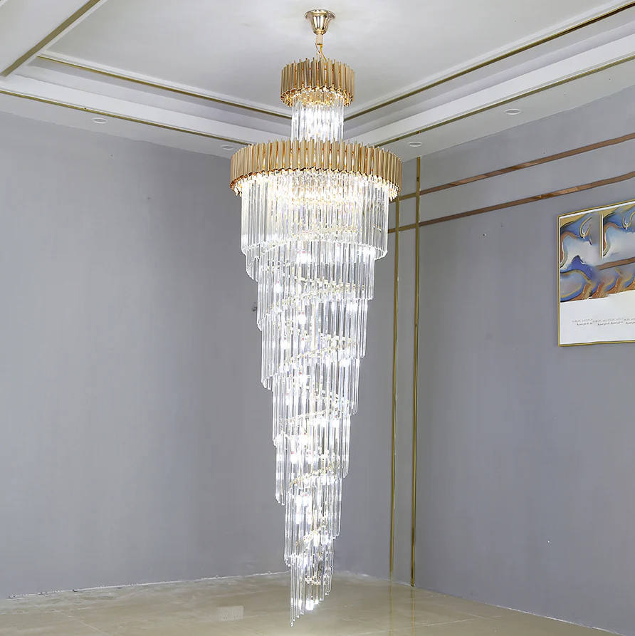 WOMO Cascading Crystal Prism Chandelier-WM2570 - Image 39