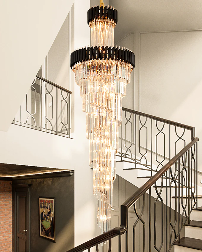 WOMO Cascading Crystal Prism Chandelier-WM2570 - Image 4