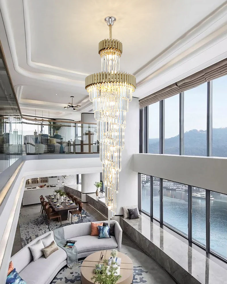 WOMO Cascading Crystal Prism Chandelier-WM2570 - Image 6