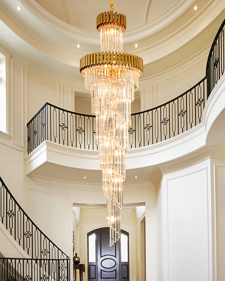 WOMO Cascading Crystal Prism Chandelier-WM2570 - Image 8