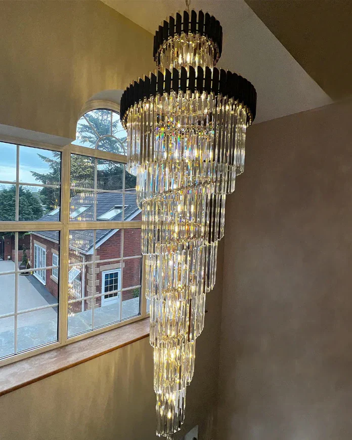 WOMO Cascading Crystal Prism Chandelier-WM2570 - Image 9