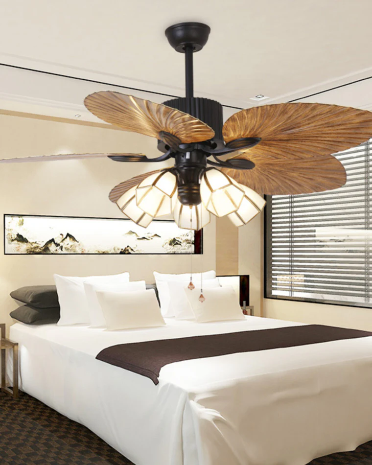 WOMO 52" Tropical Leaf Ceiling Fan Chandelier-WM5012 - Image 6