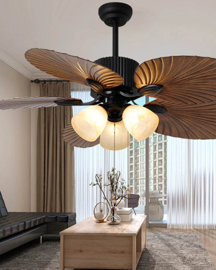 WOMO 52" Tropical Leaf Ceiling Fan Chandelier-WM5012 - Image 7