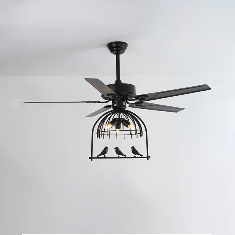 WOMO 52" Vintage Caged Ceiling Fan Chandelier-WM5022 - Image 12