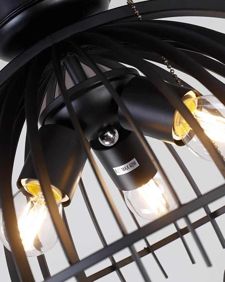 WOMO 52" Vintage Caged Ceiling Fan Chandelier-WM5022 - Image 14