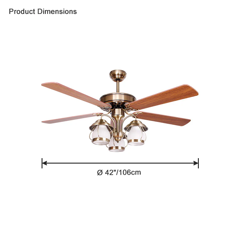 WOMO 52 Vintage Ceiling Fan Chandelier-WM5031 - Image 16