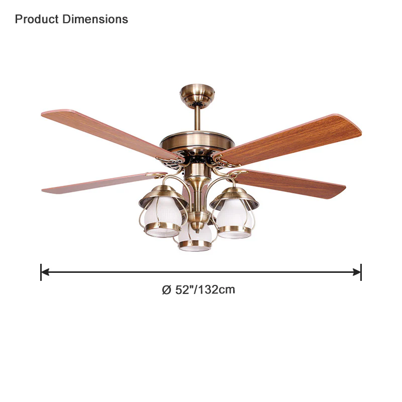 WOMO 52 Vintage Ceiling Fan Chandelier-WM5031 - Image 18