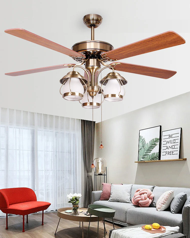 WOMO 52 Vintage Ceiling Fan Chandelier-WM5031 - Image 4