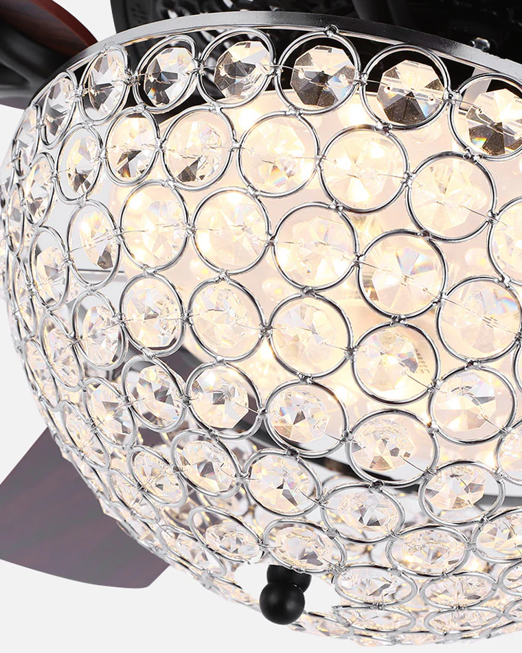 WOMO Vintage Crystal Ceiling Fan Chandelier-WM5033 - Image 6