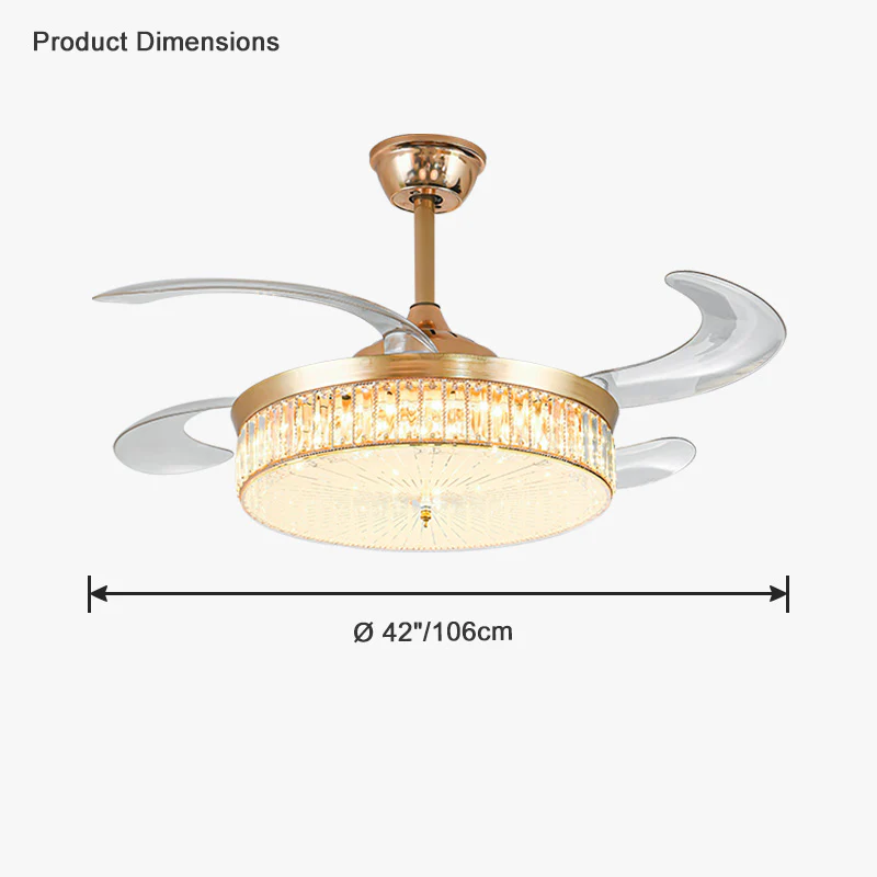 WOMO Crystal Retractable Ceiling Fan Chandelier-WM5036 - Image 17