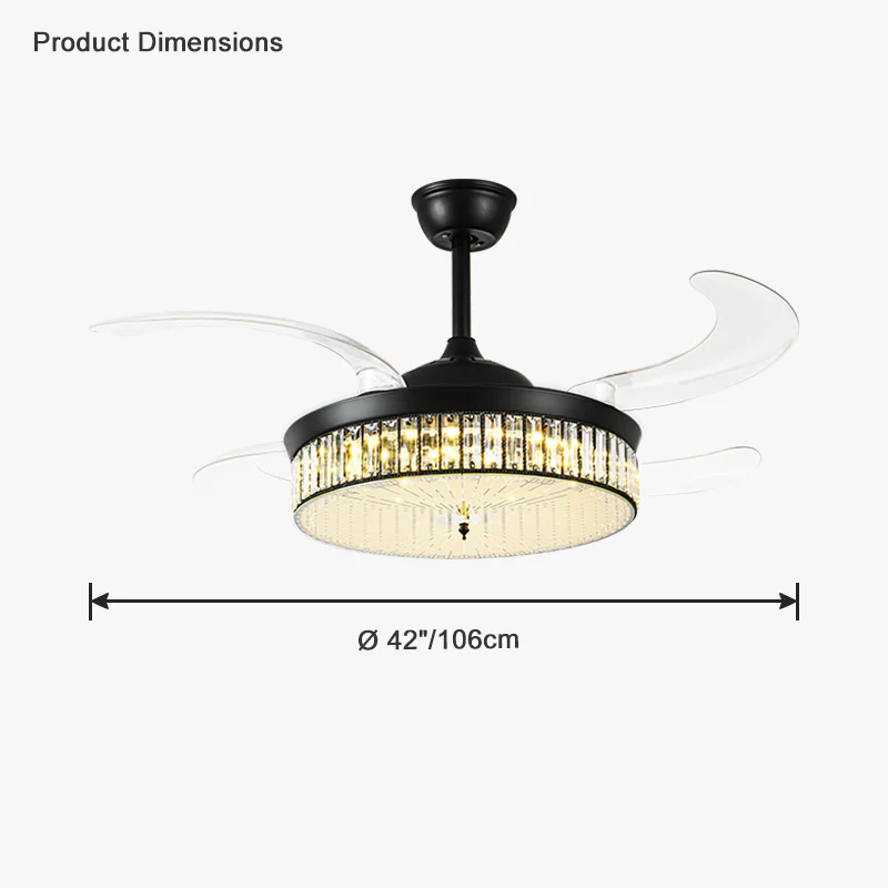 WOMO Crystal Retractable Ceiling Fan Chandelier-WM5036 - Image 19