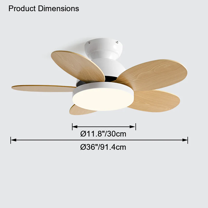 WOMO 36" Scandi Wood Ceiling Fan Lamp-WM5004 - Image 24