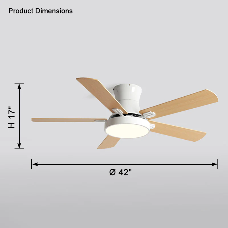 WOMO Low Profile Wood Ceiling Fan Lamp-WM5014 - Image 19