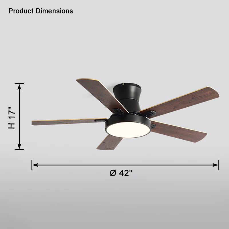 WOMO Low Profile Wood Ceiling Fan Lamp-WM5014 - Image 23