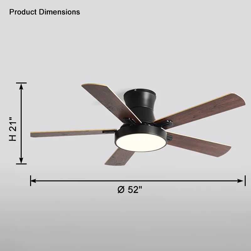 WOMO Low Profile Wood Ceiling Fan Lamp-WM5014 - Image 25