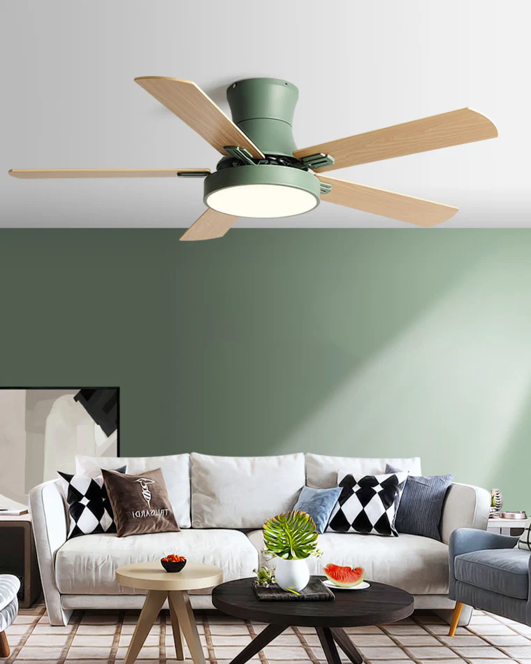 WOMO Low Profile Wood Ceiling Fan Lamp-WM5014 - Image 6