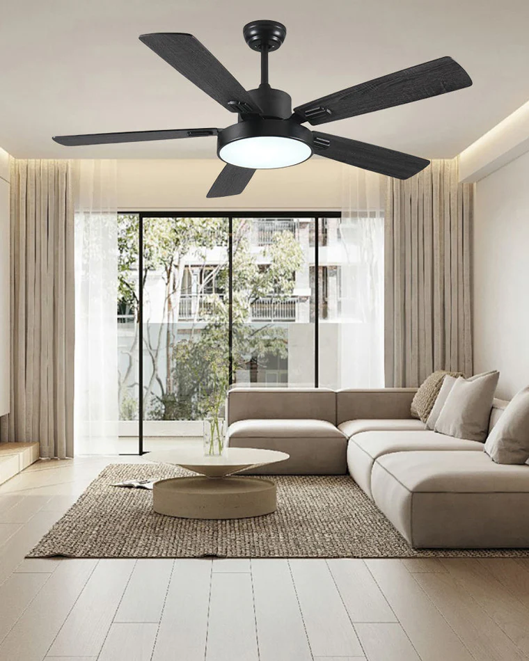 WOMO Minimal Black Ceiling Fan Lamp-WM5028 - Image 5