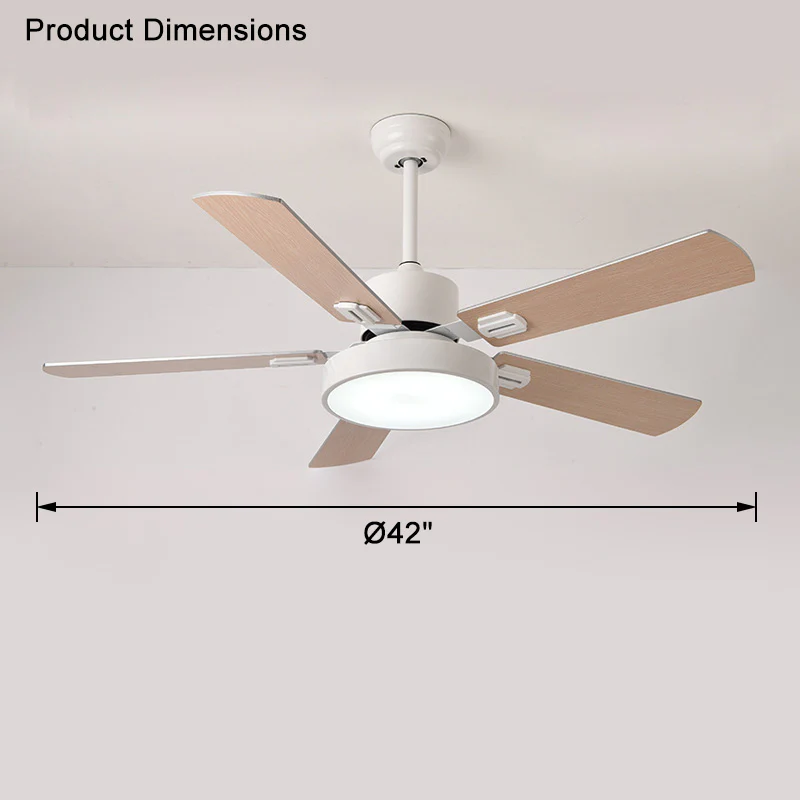 WOMO 5 Blade Modern Wood Ceiling Fan Lamp-WM5039 - Image 15