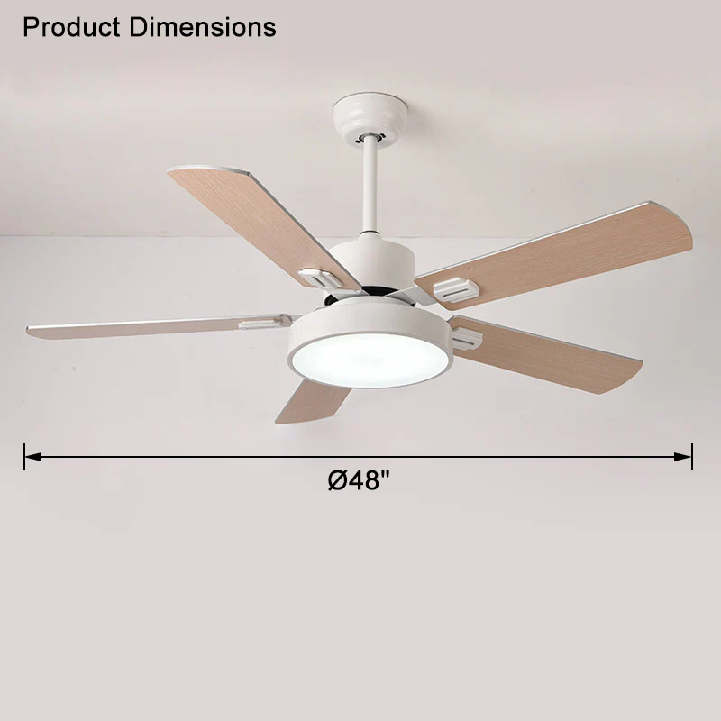 WOMO 5 Blade Modern Wood Ceiling Fan Lamp-WM5039 - Image 17