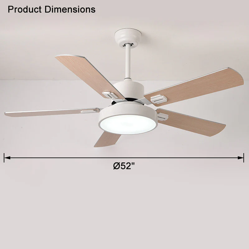 WOMO 5 Blade Modern Wood Ceiling Fan Lamp-WM5039 - Image 19