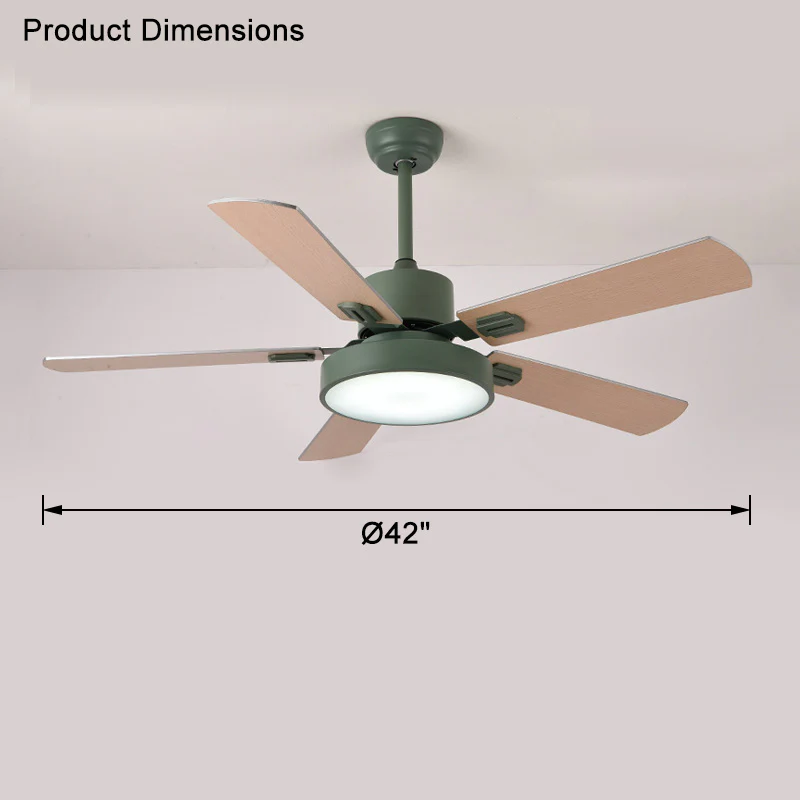 WOMO 5 Blade Modern Wood Ceiling Fan Lamp-WM5039 - Image 27
