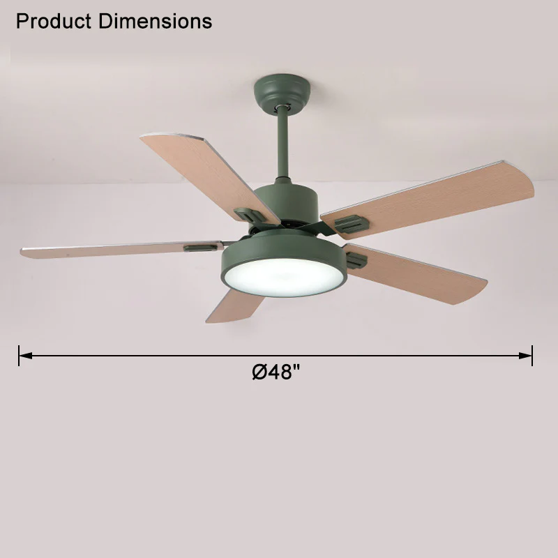 WOMO 5 Blade Modern Wood Ceiling Fan Lamp-WM5039 - Image 29