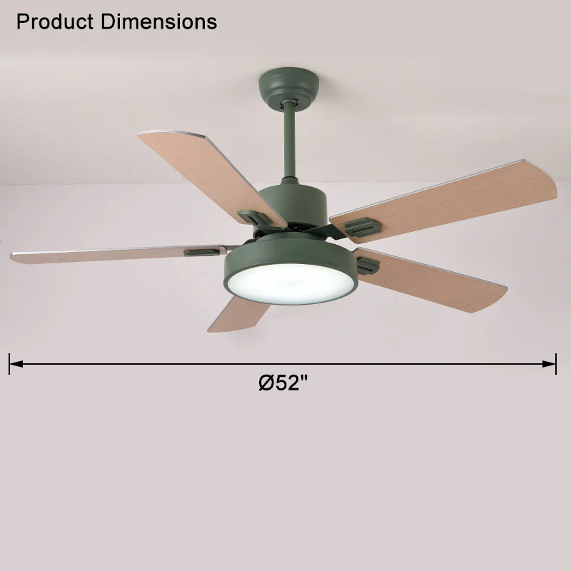 WOMO 5 Blade Modern Wood Ceiling Fan Lamp-WM5039 - Image 31