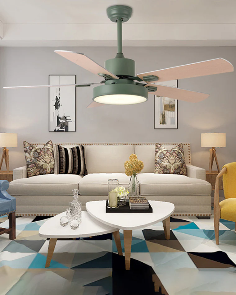 WOMO 5 Blade Modern Wood Ceiling Fan Lamp-WM5039 - Image 5
