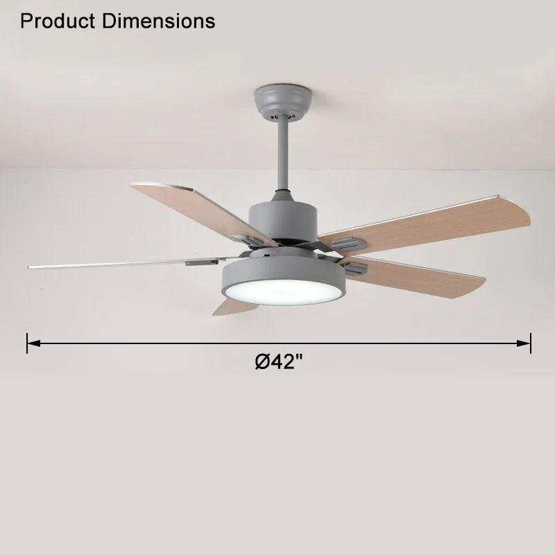 WOMO 5 Blade Modern Wood Ceiling Fan Lamp-WM5039 - Image 9