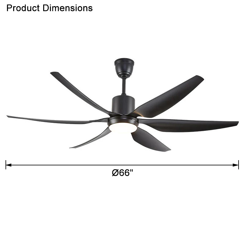 WOMO 5 Black Blade Large Ceiling Fan Lamp-WM5042 - Image 9