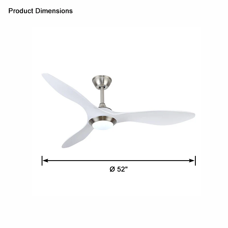 WOMO Coastal White Large Ceiling Fan Lamp-WM5055 - Image 18