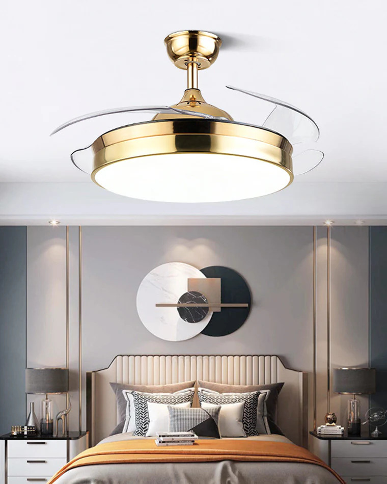 WOMO Black Retractable Ceiling Fan Lamp-WM5059 - Image 5