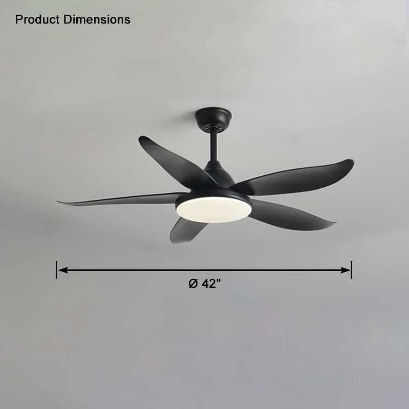 WOMO 5 Blade Contemporary Ceiling Fan Lamp-WM5061 - Image 22