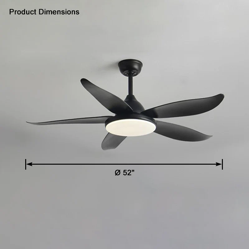 WOMO 5 Blade Contemporary Ceiling Fan Lamp-WM5061 - Image 24