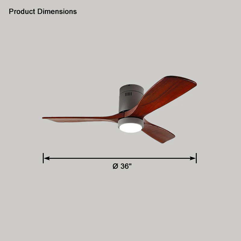 WOMO Mid-century Modern Hugger Ceiling Fan Lamp-WM5067 - Image 17