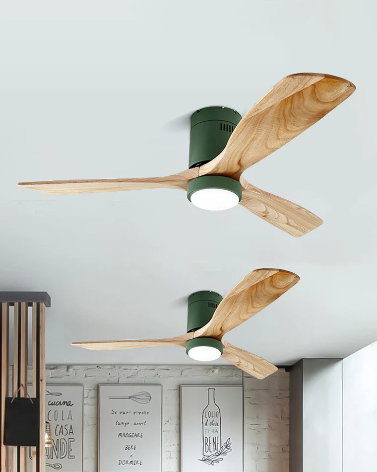 WOMO Mid-century Modern Hugger Ceiling Fan Lamp-WM5067 - Image 3