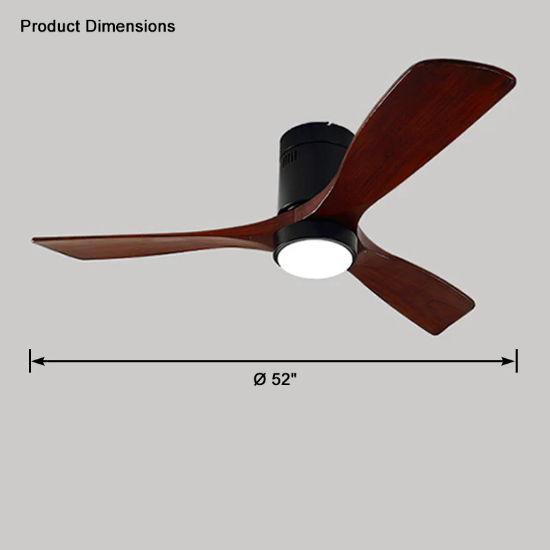 WOMO Mid-century Modern Hugger Ceiling Fan Lamp-WM5067 - Image 39