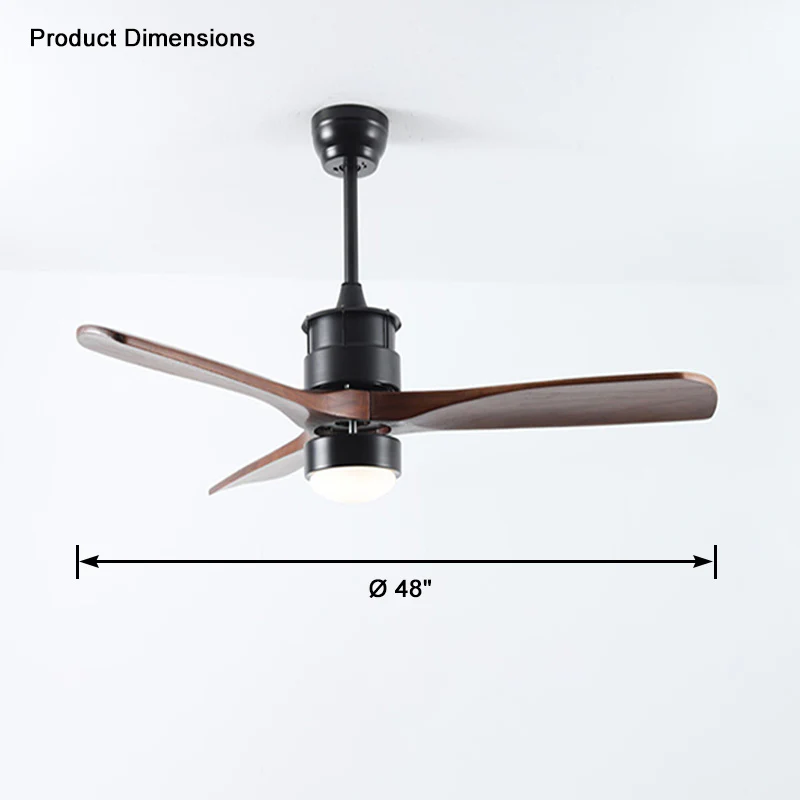 WOMO 3 Blade Black Ceiling Fan Lamp-WM5075 - Image 13