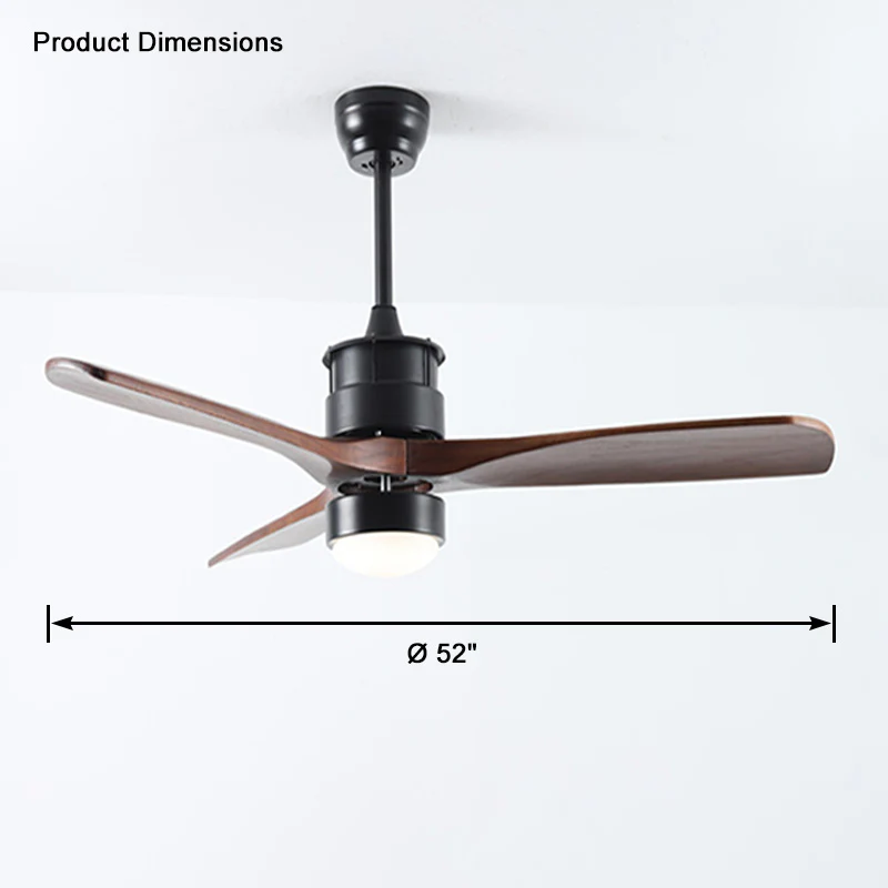 WOMO 3 Blade Black Ceiling Fan Lamp-WM5075 - Image 15
