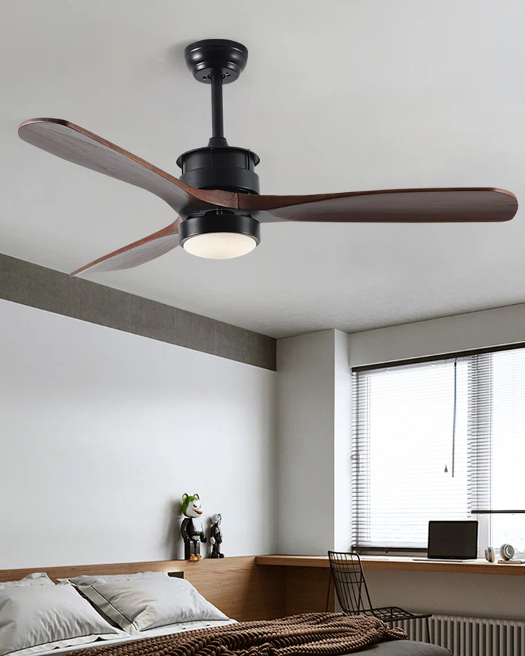 WOMO 3 Blade Black Ceiling Fan Lamp-WM5075 - Image 2