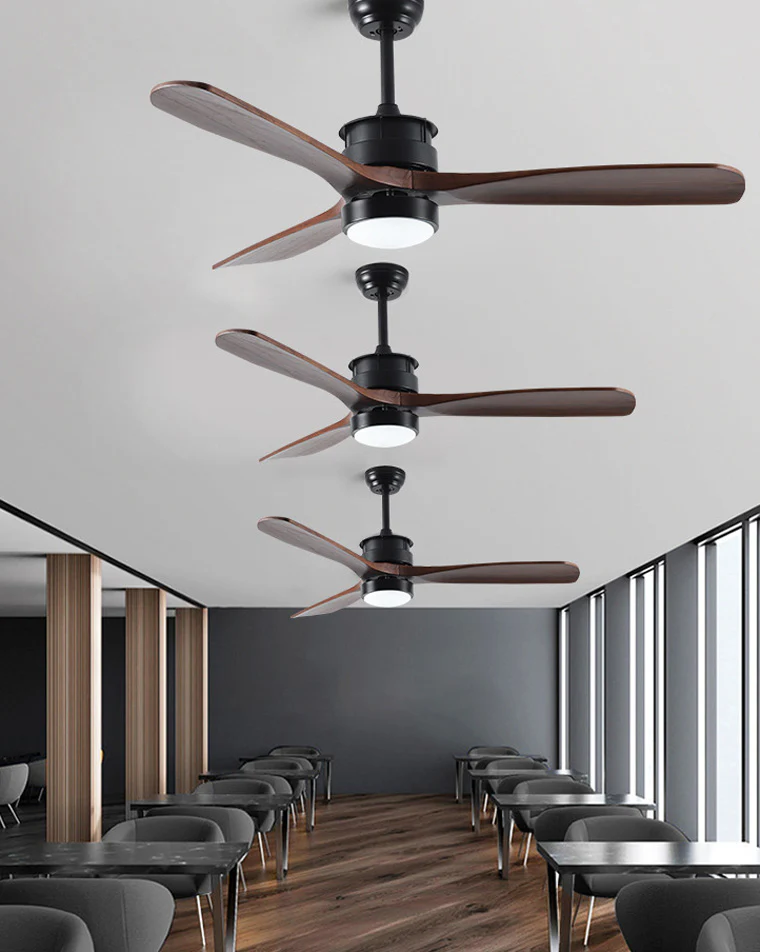WOMO 3 Blade Black Ceiling Fan Lamp-WM5075 - Image 3