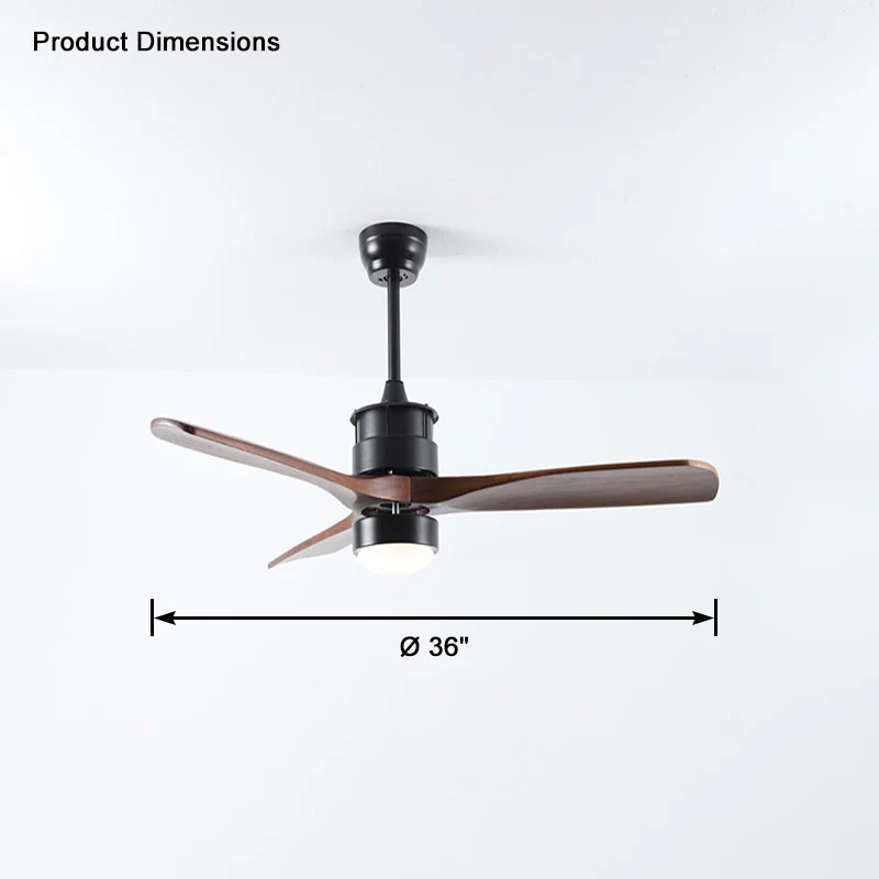 WOMO 3 Blade Black Ceiling Fan Lamp-WM5075 - Image 9