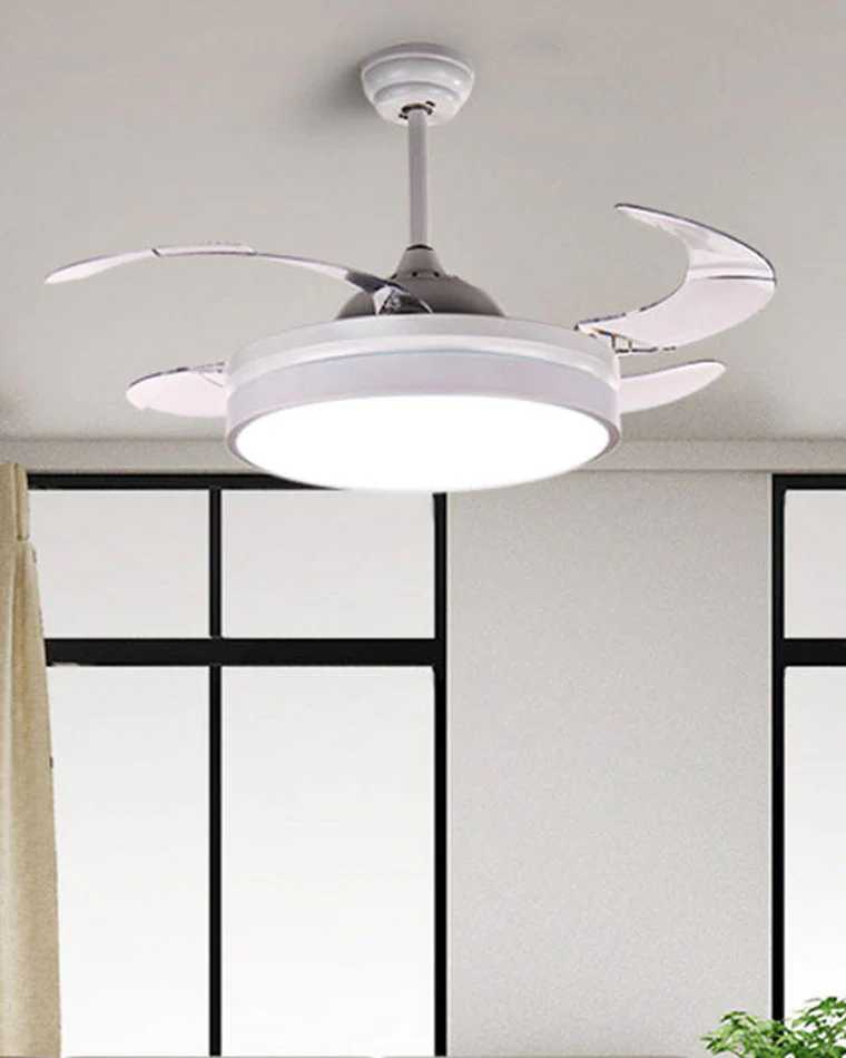 WOMO Retractable White Ceiling Fan Lamp-WM5079 - Image 5