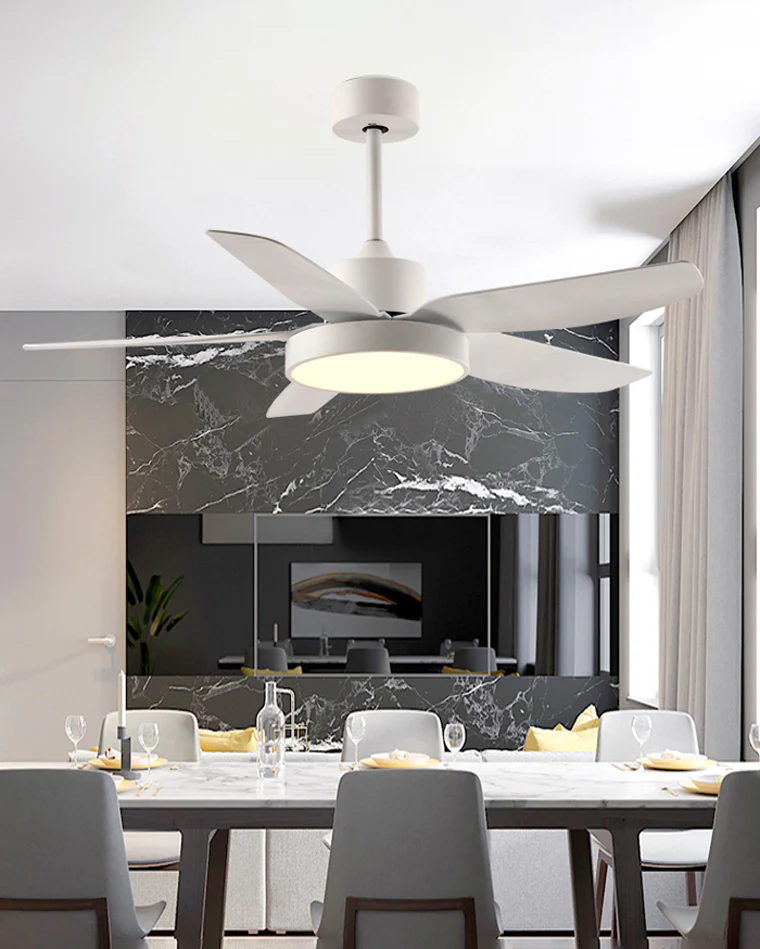 WOMO 5 Blade White Ceiling Fan Lamp-WM5083 - Image 8