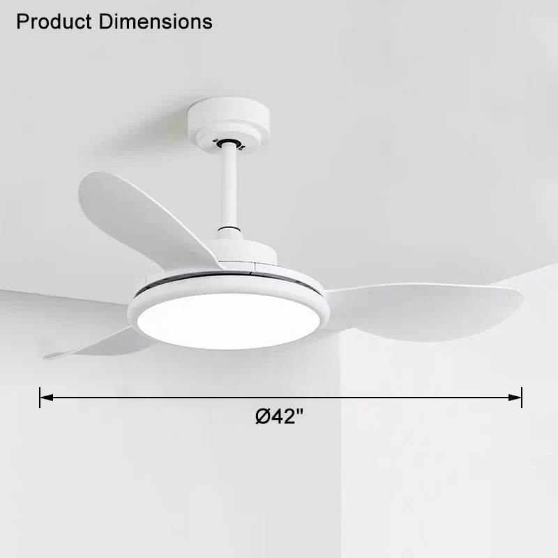 WOMO White Modern Ceiling Fan Lamp-WM5085 - Image 18