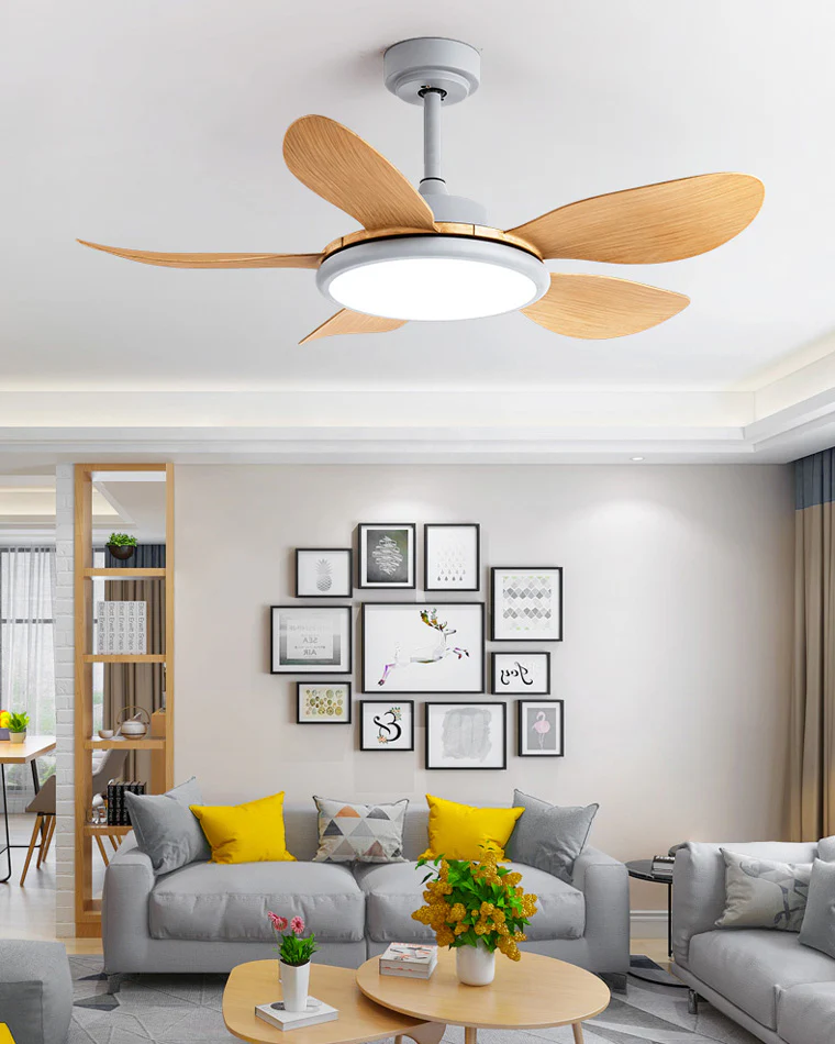 WOMO White Modern Ceiling Fan Lamp-WM5085 - Image 7