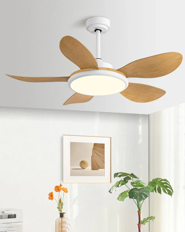 WOMO White Modern Ceiling Fan Lamp-WM5085 - Image 8