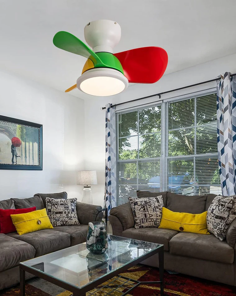 WOMO Small Low Profile Ceiling Fan Lamp-WM5096 - Image 3